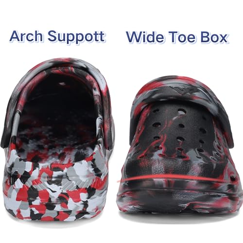 Image of Kids Tie Dye Garden Clogs for Boys Girls | Lightweight Slip-On Water Shoes with Arch Support