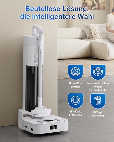 ECOVACS DEEBOT X5 HYBRID 2-in-1 Saugroboter und Handstaubsauger mit automatischer Absaugung, ZeroTangle 2.0, TrueDetect, App Steuerung, überlegene Mobilität für mühelose Reinigung, TrueMapping 2.0