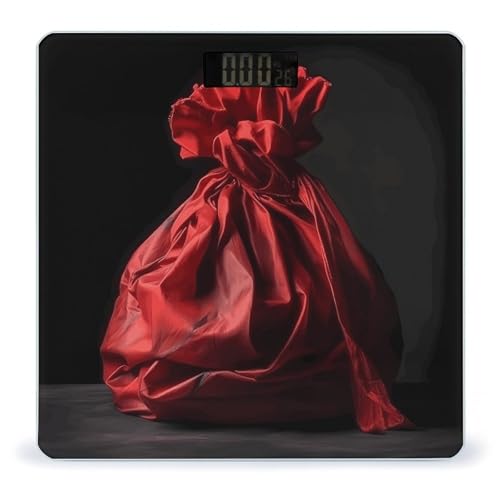 Balanza digital para baño con vidrio templado roja miniatura 1
