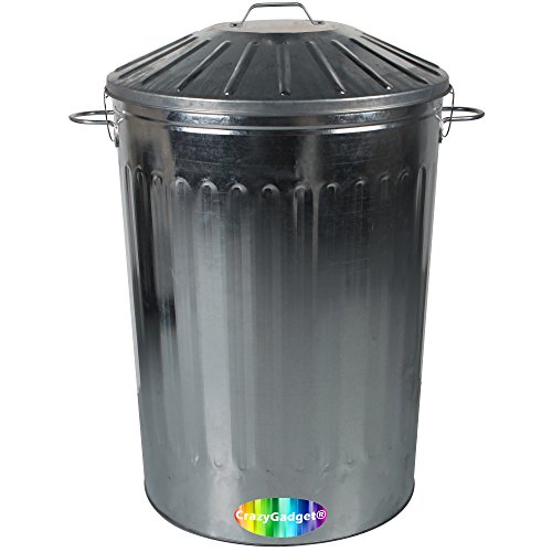 125 Litre 125L Extra Large Metal Galvansied Dustbin Kitchen House Garden Storage Unit Bin with Special Locking Lid