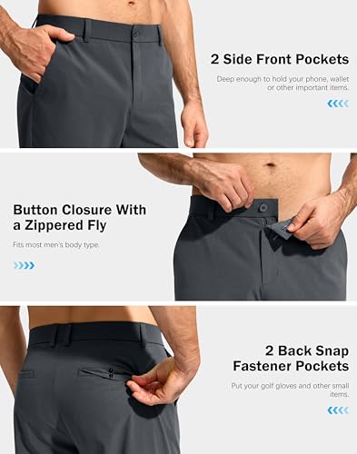 Image of G Gradual Mens Golf Pants Stretch Dress Casual Pants 30 inch /32 inch /34 inch Lightweight Work Travel Slacks for Men with 4 Pockets