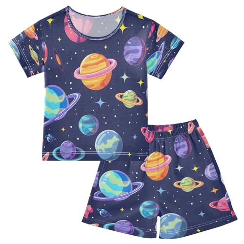 senya Short Sleeve Pajamas Sets Summer Cotton Sleepwear Cosmic Planet