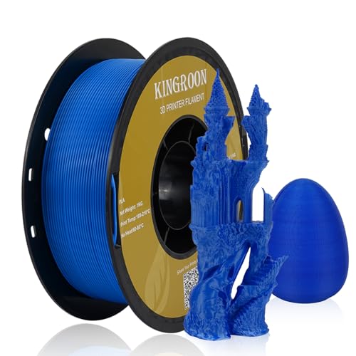 Image of Kingroon PLA 3D Printer Filament, Dimensional Accuracy + /- 0.02 mm, 1 kg Spool(2.2lbs), 1.75 mm,Blue