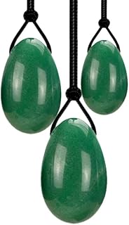3pcs Egg Set Natural Nephrite Jade Massager for Women Muscle Tightening Drilled Massage Stone Exercise Tools Natural Stone