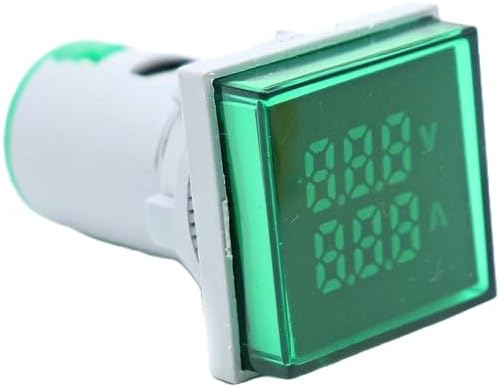 AC AMMETER & VOLT METER 100V-500V 100AMP, VOLTAGE TESTER/VOLTMETER/AMMETER INDICATOR, DUAL DISPLAY VOLT AMPERE METER WITH SPLIT CORE CURRENT TRANSFORMER, (GREEN, PACK OF 1)