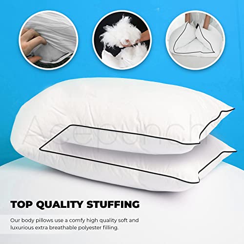 Acepunch 59X20In Soft Cotton Hypoallergenic Hugging Full Body Pillow Polyester Inner Stuff Anime Japanese Comfortable White Cotton Filled Cushion Plush Sleepers Dakimakura Fluffy Head Rest Huggable #TOP4