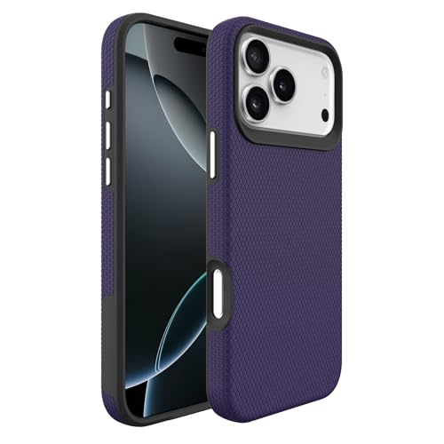 Image of NOXO Ultra-Hybrid Triangle Back Case Cover for iPhone 17 Pro Max, | Shockproof Design | Camera Protection | Soft TPU & Rugged PC | Bumper Case Cover for iPhone 17 Pro Max, (Deep Purple)