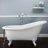 Vintage Tub & Bath Aurora 54 Inch Acrylic Slipper Clawfoot Tub - No Faucet Drillings - Imperial Ball