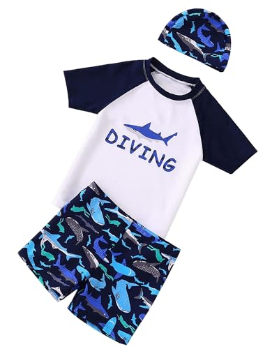 TODREMOU UV Shirt & Badehose Kinder Jungen Jahre - UV Badeset...