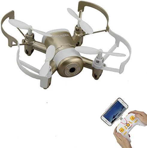 Fistone RC Helicopters WiFi Quad-Rotor 2.4G 6-Axis Gyro FPV Drone Altitude Hold Portable Aircraft multirotors UFO Quadcopters for Beginners and Kids with HD Camera Electronic Hobby Toys(Gold)