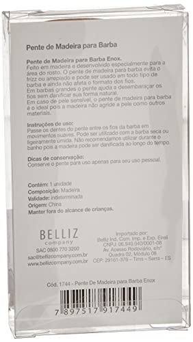 Pente De Madeira Para Barba Enox, Enox