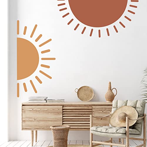 Half Sun Wall Decal Large Wall Decal Sunshine Wall Stickers Vinyl Wall Art Decals Removable Sun Decals For Walls Sunrise Sticker Peel And Stick Wall Decals For Nursery Kids Room Bedroom Playroom Decor #TOP3