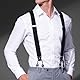 NICENEEDED 8 Stück Hosenträger Aus Echtem Leder 9.4 Schwarze Verstellbare Hosenträger Aus Leder Für Hochzeit Party Geschäft Abgerundeter Elastischer Ersatz Für Hosenträger Mit Knopf
