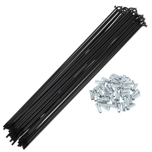 A ABSOPRO Bicycle Spokes 12G 278mm Length Bike Wheel Spokes Black 1 Set