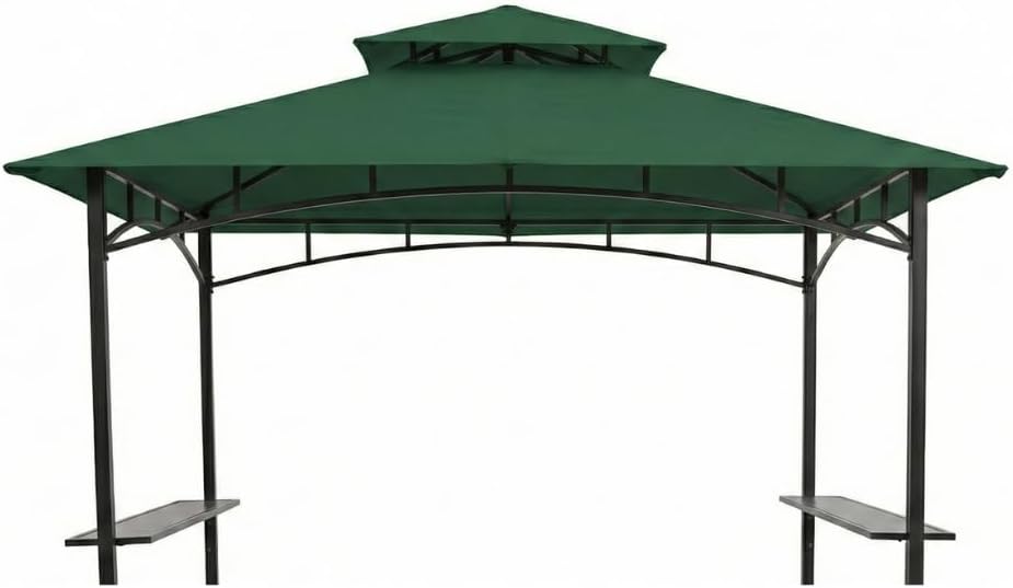 Garden Winds Custom Fit Replacement Canopy Top Cover Compatible with Aldi Gardenline Belavi 8' x 5' Grill Gazebo – Green