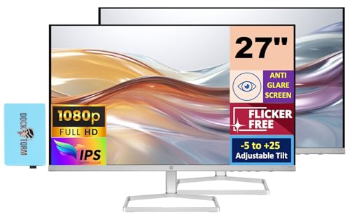 Image of HP Series 5 527sf Monitor (Replaces Model M27h) 27 inch FHD IPS Display (2Pack) | 2x HDMI, 1x VGA, Flicker-free, Ideal for Home & Business, Black /Silver
