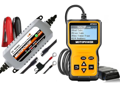 MOTOPOWER MP00205B 12V Battery Charger Maintainer with MP69033
