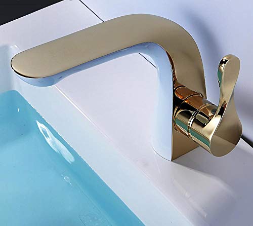 Mitigeur bassin cascade blanc avec cartouche céramique anti-calcaire
