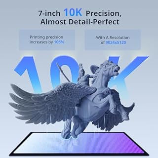ANYCUBIC Photon Mono 4 Ultra Resin 3D Printer, 7” 10K LCD Mono Screen with COB Light Source, Max Printing Speed Up to 120mm/h, HD Touchscreen with 8 Languages, 6.04'' x 3.42'' x 6.49'' Printing Size