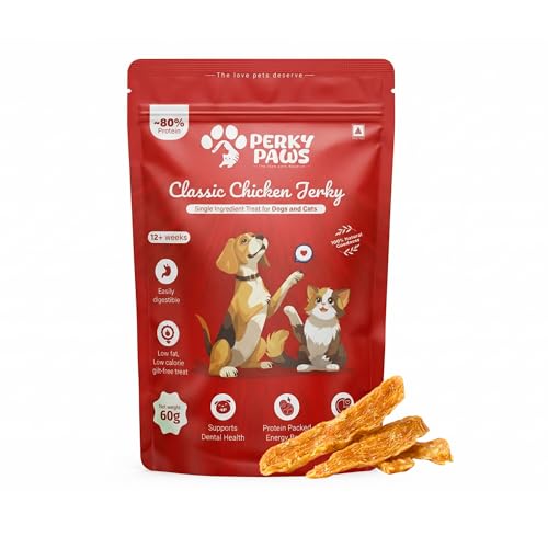 Perky Paws Air-Dried Chicken Jerky Treats for Dogs and Cats | 100...