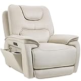EONIX Triple Motor Lay Flat Zero Gravity Power Recliner Chair with Heat and Massage, Independent Adjustable Backrest Footrest Headrest, 400lbs Heavy Duty Medium Size, Stylish Chenille, Cream White