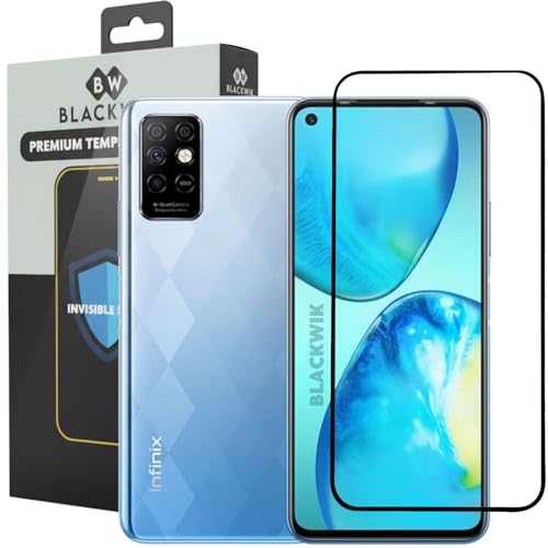 Image of Blackwik Tempered Glass Screen Protector for Infinix Note 8i / Infinix 12i / Infinix Hot 10 with Edge-To-Edge Protector Coverage | Easy Installation Kit (Black)