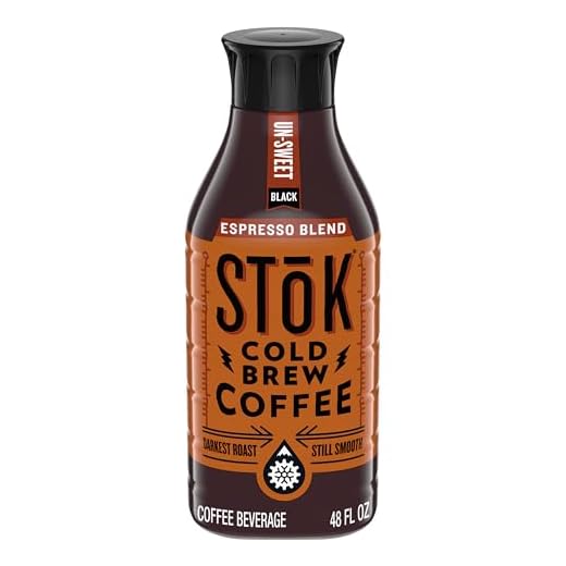 SToK Cold Brew Coffee, Un-sweet Black Espresso Blend, 48 oz. Bottle