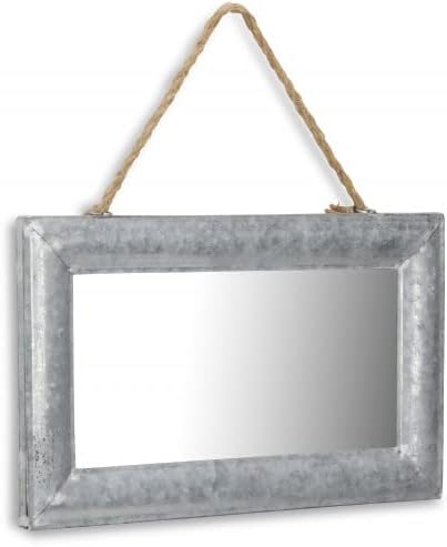 HomeRoots Galvanized Metal Hanging Mirror