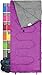 REVALCAMP Lightweight Violet/Purple Sleeping Bag Indoor & Outdoor use. Great for Kids, Youth & Adults. Ultralight and Compact Bags are Perfect for Hiking, Backpacking, Camping & Travel.