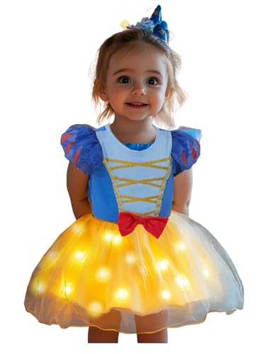 Shinyou Little Girls Costumes Infant Baby Princess Romper Led Light Up Onesie Fancy Dress Bodysuit For Halloween Birthday  cover
