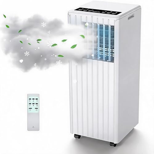 Thaookte Mobile Klimaanlage 3 in 1 7000 BTU Kühlen Entfeuchtung 36L/ Tag 2 Geschwindigkeitsstufen Timer 24h Nachtmodus Fernbedienung Leise für 15m² Klasse A Weiß-8
