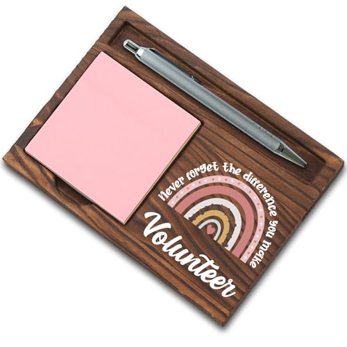 Volunteer Gifts, Thank You Appreciation Gifts for Volunteer Week Graduation Birthday Christmas Office Desk Self-Stick Note Pad Holders SBB40