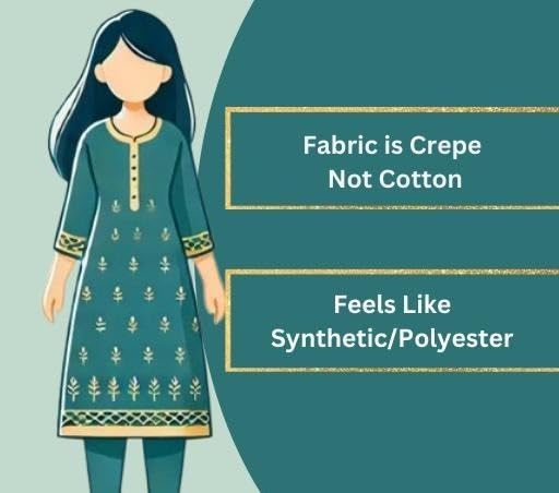 Image of Ronika Embroidery Women Ethnic Kurti Fabric with Printed Pattern for Regular Use