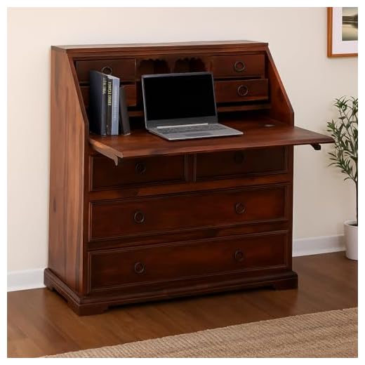 PC Wood 9-Drawer Study Table – Teak Finish, Fully Assembled, Compact Desk for Home & Office