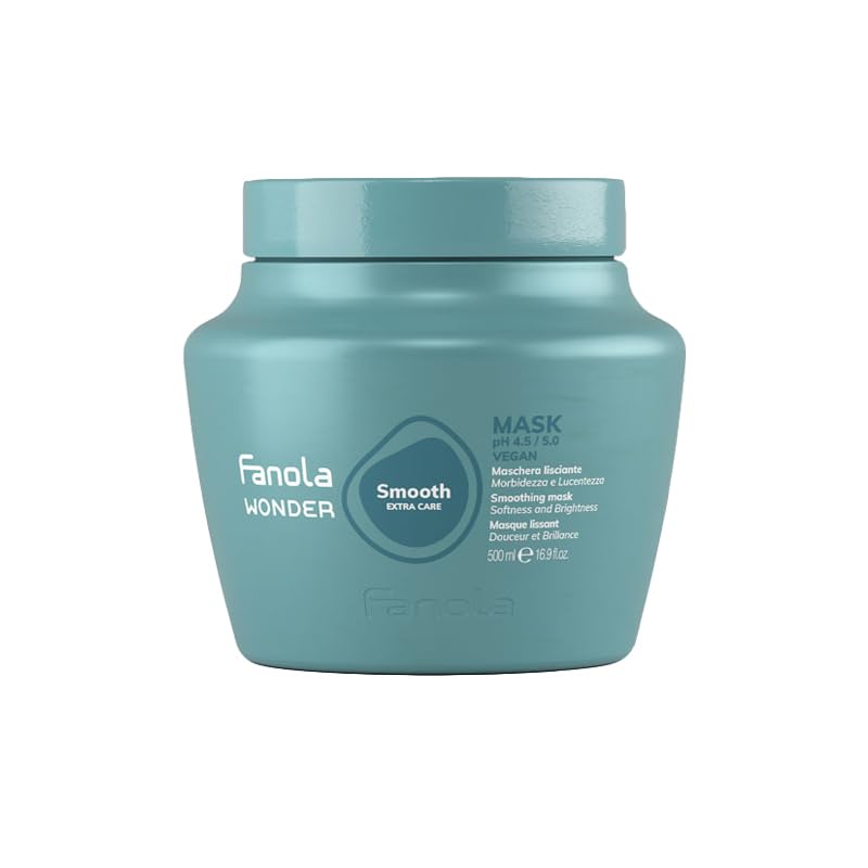 Fanola Smoothing Curly Hair Mask – Anti Frizz Deep Conditioning Hair Mask – Formulated with Cotton Oil & Cocoa Butter to Make Straightening Curls & Waves Easier – Detangling & Softening (500 ml)