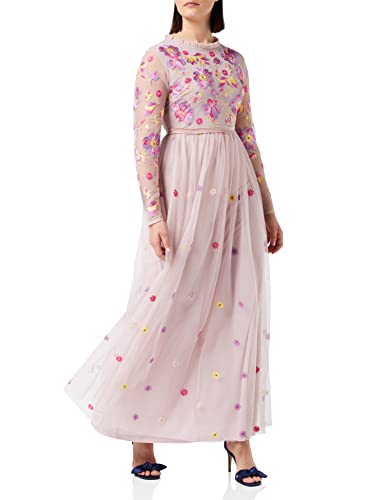 Frock and Frill Vestido Bordado Floral ocasión Especial, Rosa Nupcial, 36 para...