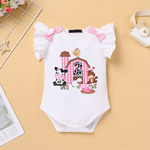 Baby Girl 1st Birthday Outfit Farm Cow Ladybug Romper Tutu Skirt Headband Christmas Bee Cake Smash Photo Shoot Clothes4