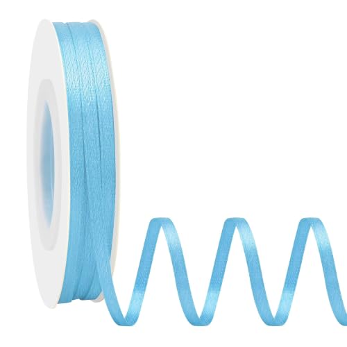 Simplegoal Double Face Turquoise Satin Ribbon 1/8 Inch X 50 Yards Polyester Turquoise Ribbons for Gift Wrapping Fabric Ribbon for Crafts Flower Bouquet Sewing Arts Wedding Party Decoration