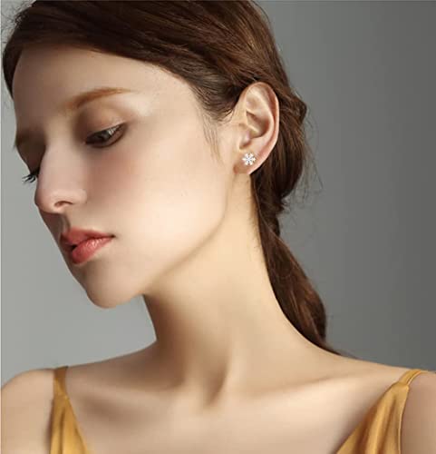 Hopply Titanium Screw Back Stud Earrings For Women's Gifts,Winter Snowflake Christmas Jewellery,Hypoallergenic Surgical Stainless Steel 20G Helix Piercing Post For Sensitive Ears (Snowflake-Silver/8Mm) #TOP6