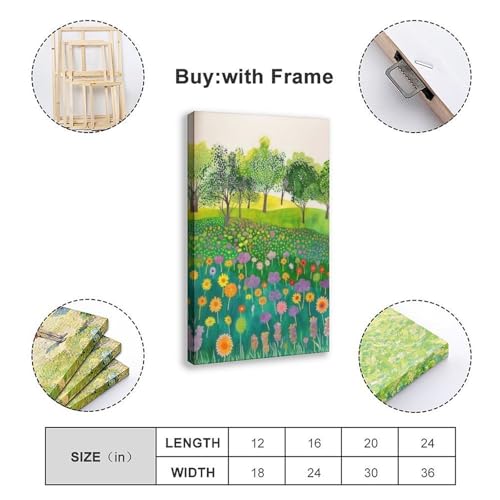 Impression sur toile prairie florale 40x60 tableau nature