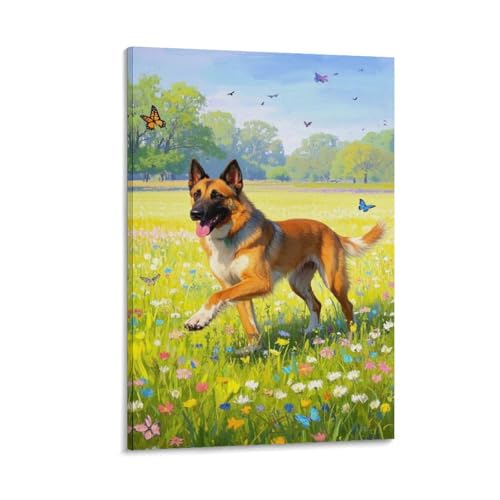 Malinois belge murale peinture pastorale toile déco salon