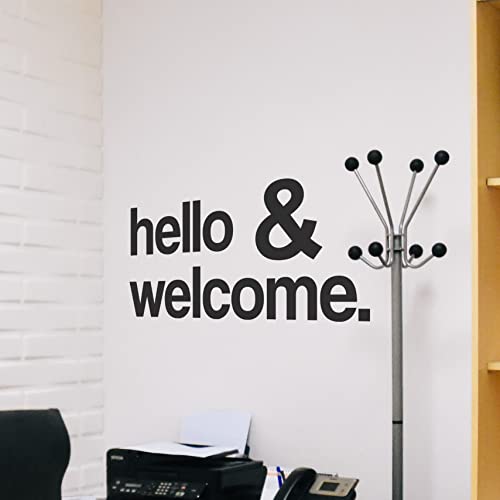 My Vinyl Story Hello and Welcome Office Decor Wall Decal Quote Sticker Inspirational Vinyl Home Office Classroom Business for Entrance