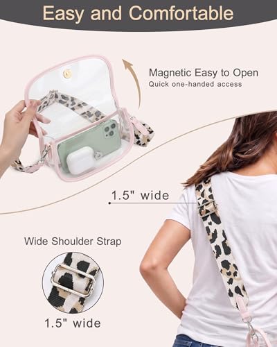Image of Wuflyover Clear Bag for Stadium Events, Clear Purse Crossbody Bag for Women