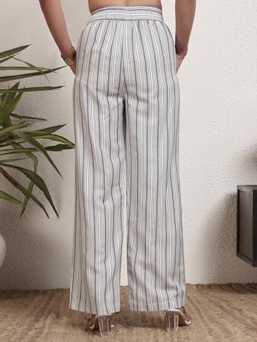 Image of Leriya Fashion Women's Trouser|Sharara | Boho Harem Pants|Rayon Palazzo Plazo Pant| Loose Fit Baggy Trousers with Elastic Waistband|Casual Yoga & Lounge Wear (Available in Plus Size)