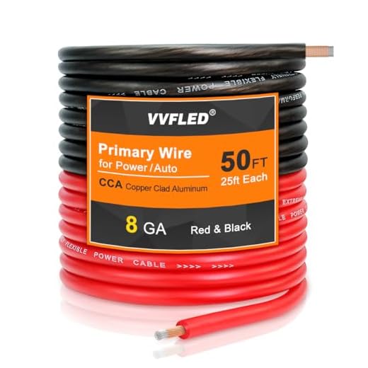 VVFLED 8 Gauge CCA Automotive Wire Set