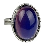  Phenovo Vintage Stil Oval Stimmung Schmuck Ring Farbwechsel Einstellbar
