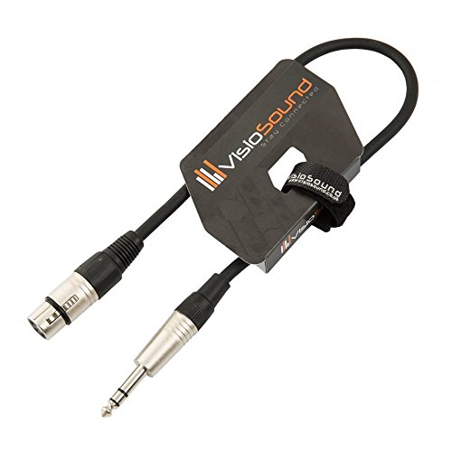 VisioSound Female XLR to 6.35mm Stereo TRS Jack Lead/Balanced Signal/Audio Patch Cable 0.5m Black