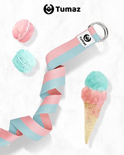 Tumaz Yoga Strap/Stretch Bands [15+ Colors, 6/8/10 Feet Options] With Extra Safe Adjustable D-Ring Buckle, Durable And Comfy Delicate Texture - Best For Daily Stretching, Physical Therapy, Fitness #TOP1