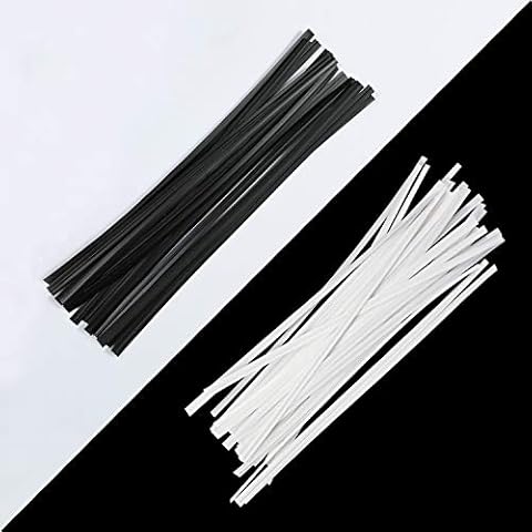 FYZ Brothers 1000 Pcs 5" Plastic Twist Ties, Black (500 Pcs) and White (500 Pcs) Cover