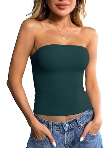 Image of Ibeauti Womens Tube Top Strapless Crop Tops Double Lined Sexy Y2K Going Out Off Shoulder Summer Top